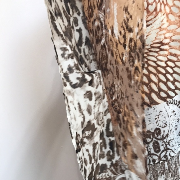 CHICO’S brown tan animal print kimono size S/M - Picture 3 of 9